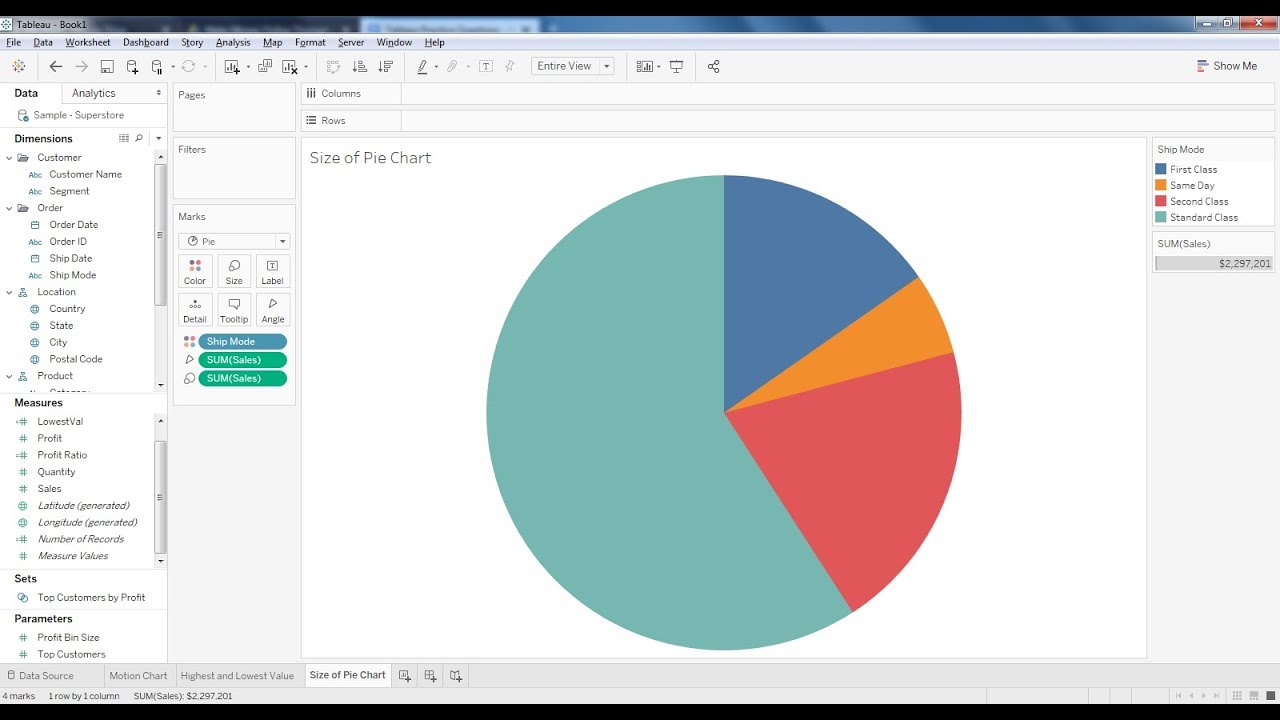 Tableau Change Size Of Pie Chart