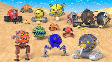 PACMAN VS. KWAADIGE ROBOTS (Heftruck, Kettingzaag, Betonwagen, etc.) – De meest intense gevechten...