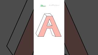 Draw 3d letter A #shorts #fyp #art #3d #artist #creative #drawing #youtubeshorts #3dart
