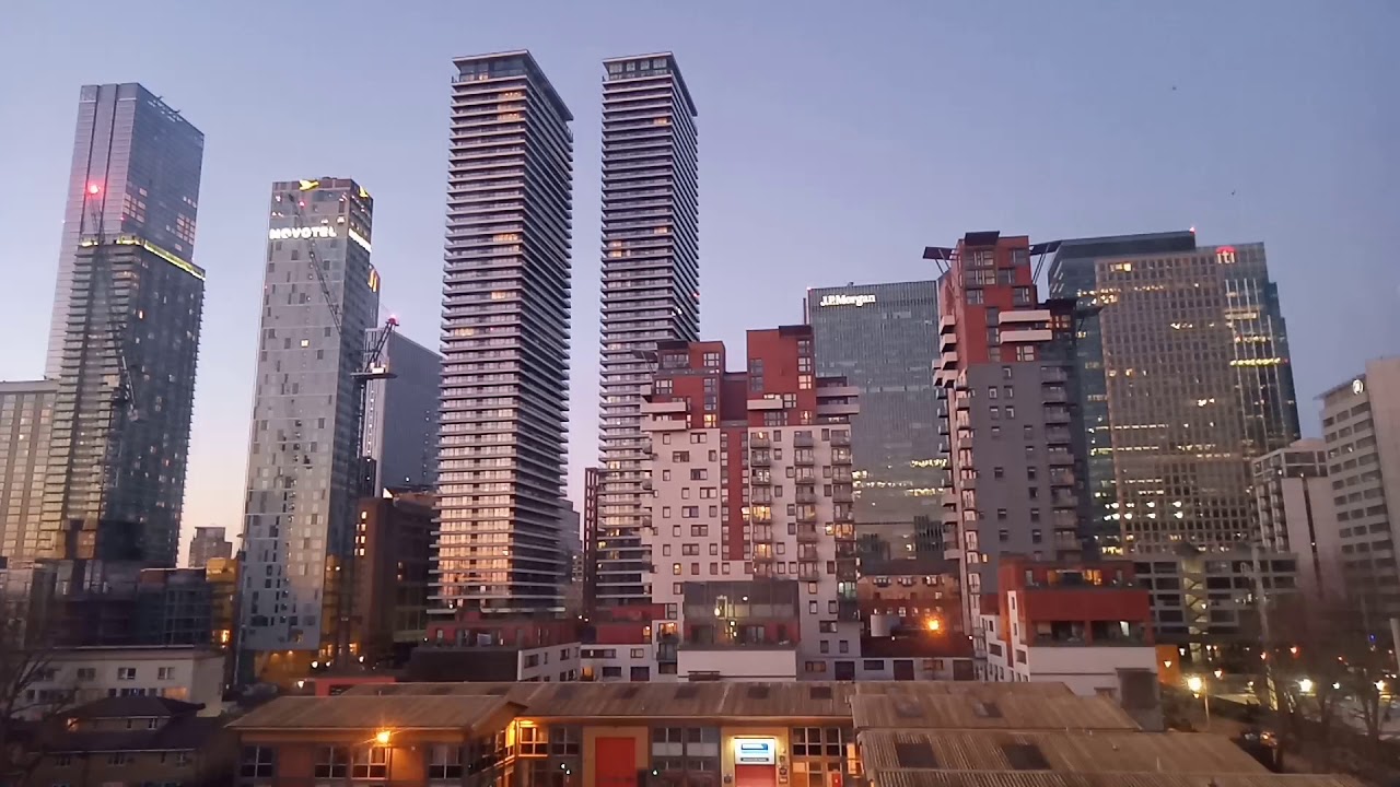 21 02 28 夕方のカナリーワーフ タイムラプス Canary Wharf Evening Time Lapse Youtube