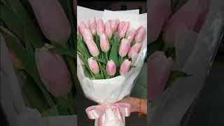 Beautiful and Romantic Pastel Pink Tulip Bouquet with Meaningful Symbolism