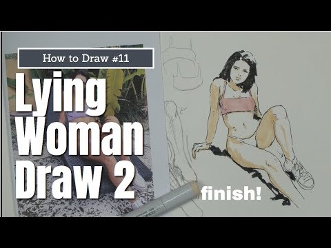 [How to Draw]#11 Lying Woman Structure Pendrawing2 (누워있는 여성 펜드로잉2)