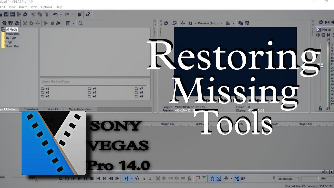 SONY VEGAS Pro. 14.0 - How to Restoring Missing Tools - YouTube