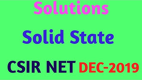 PJ Chemistry  CSIR NET Question of Dec 2019 From Solid State In Part-B