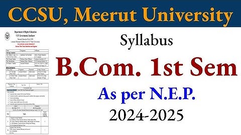 CCSU B.Com 1st Sem Syllabus, ccsu bcom syllabus 2024, ccsu bcom nep syllabus 1st year 2024