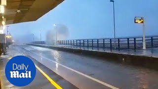 Railway in Dawlish station is damaged after Storm Emma flood - Daily Mail
