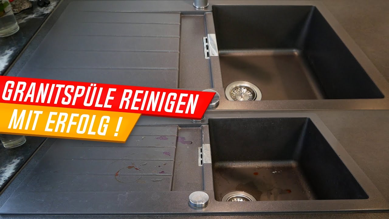 Granitspüle reinigen, Quarzkomposit Spüle reinigen! Küchenspüle  Grundreinigung! - YouTube
