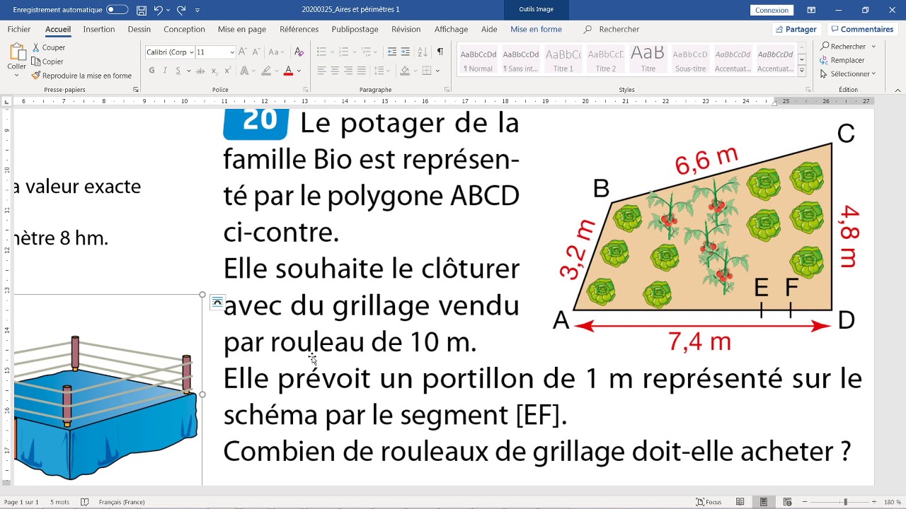 Evaluation Aire Et Perimetre 5Eme Avec Correction