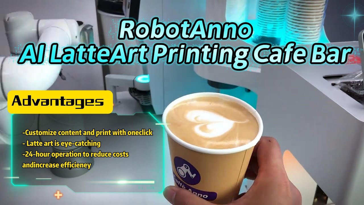 The new generation of AI robot latte art printing bar