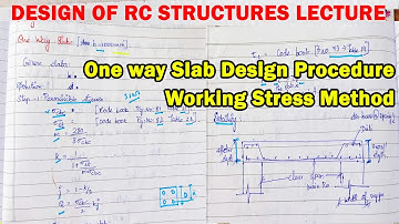 design procedure for one way slab, one way slab design, working stress method, design of RC elements