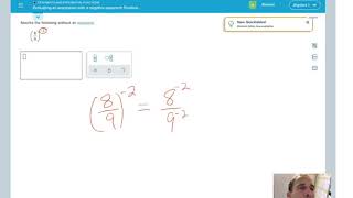 Evaluating an expression with a negative exponent: Positive fraction base
