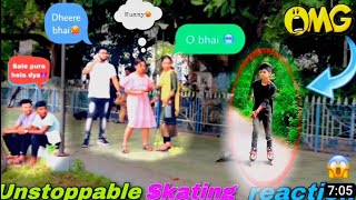 Wow reaction from public😱😱|| Don’t miss the end🔥 #skating #blog video #fun #funny