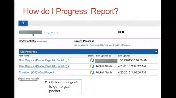 Progress Reporting on IEP goals via SEAS