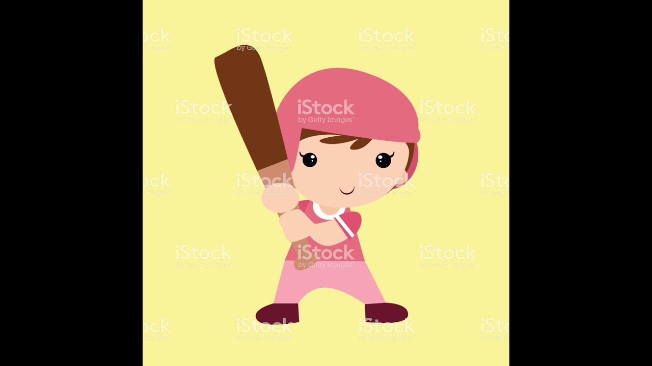 Девочка с битой рисунок. Персонаж с бейсбольной битой девочка.