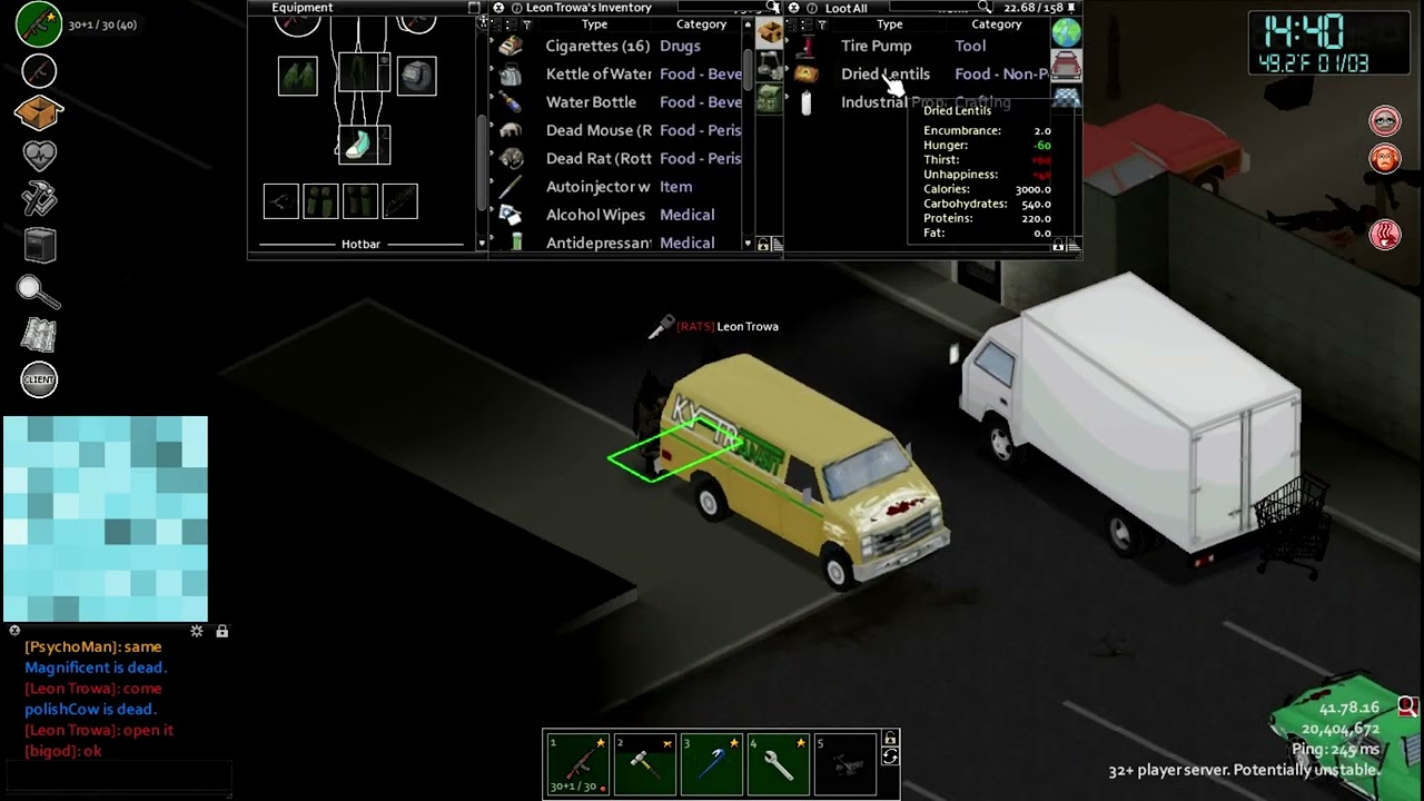 Project Zomboid - RATS raid session north of LV - Mr. Brollow's PvP Server
