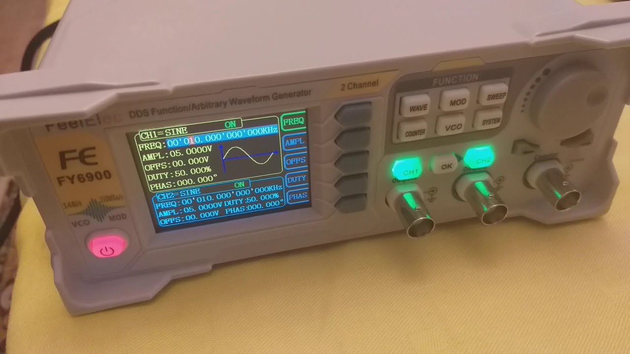 FeelElec FY6900 waveform function generator bangood unboxing
