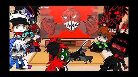 Fnf + UT and MC | Reacts to Tricky VS Sans | Credits to: @NecDraws | Для русских опис.чит