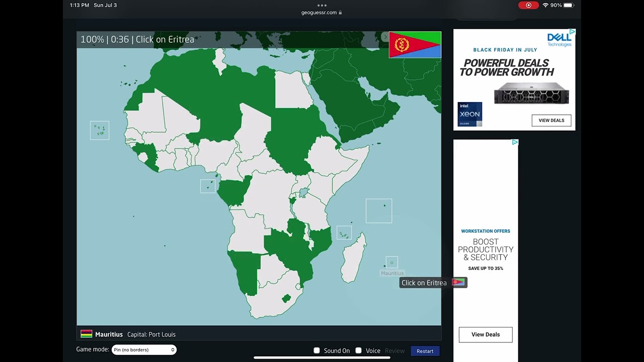 Africa: Countries in 00:54 by stathx - Seterra (Old Version) - Speedrun.com, image size:1280x720