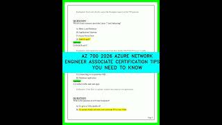 AZ 700 2026 AZURE NETWORK ENGINEER ASSOCIATE CERTIFICATION TIPS ALL YOU NEED TO KNOW 2026 VIDEO 4K