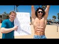 Challenging random people at Muscle Beach   //   ft. Brandon William