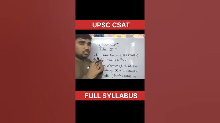 UPSC CSAT SYLLABUS | UPSC PRELIMS PAPER #upsc