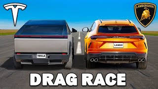 Tesla Cybertruck vs Lamborghini Urus – Electric Truck SHOCKS Super SUV! | Drag Race screenshot 3
