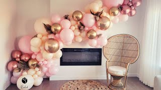 How to make a balloon garland on the wall | Boho theme | Double stuffed balloon garland | How to