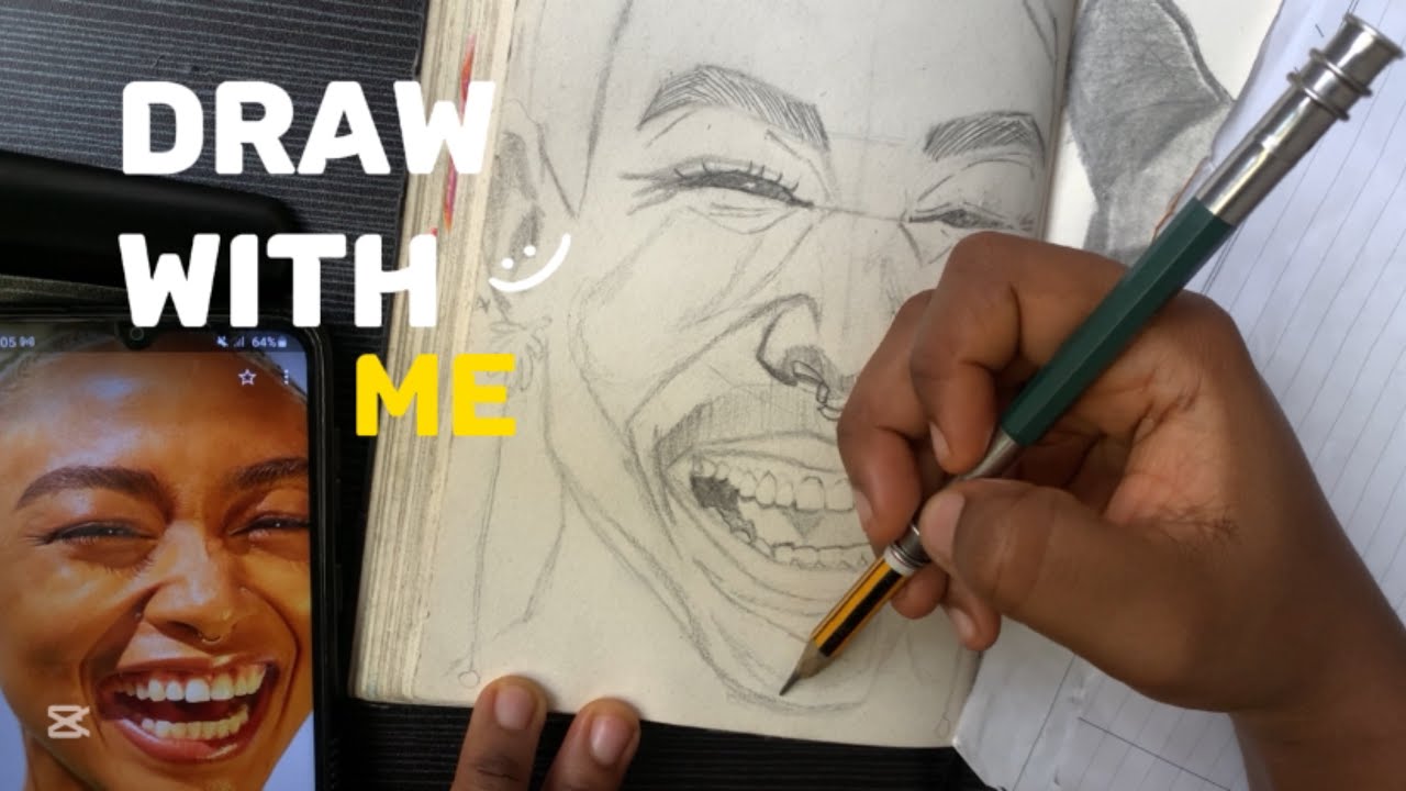 Draw with me | Drawing a portrait: Overcoming Art Block - YouTube