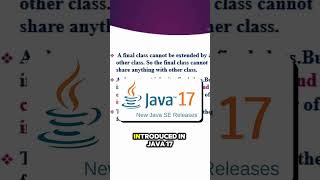 Final Class Java #shorts