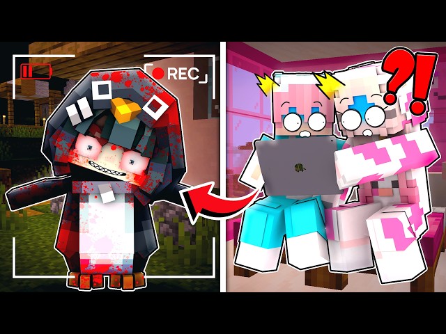 MOMON & ATUN LIAT PENAMPAKAN ANOMALY PENGUIN DARI CCTV RUMAH di MINECRAFT @BANGJBLOX