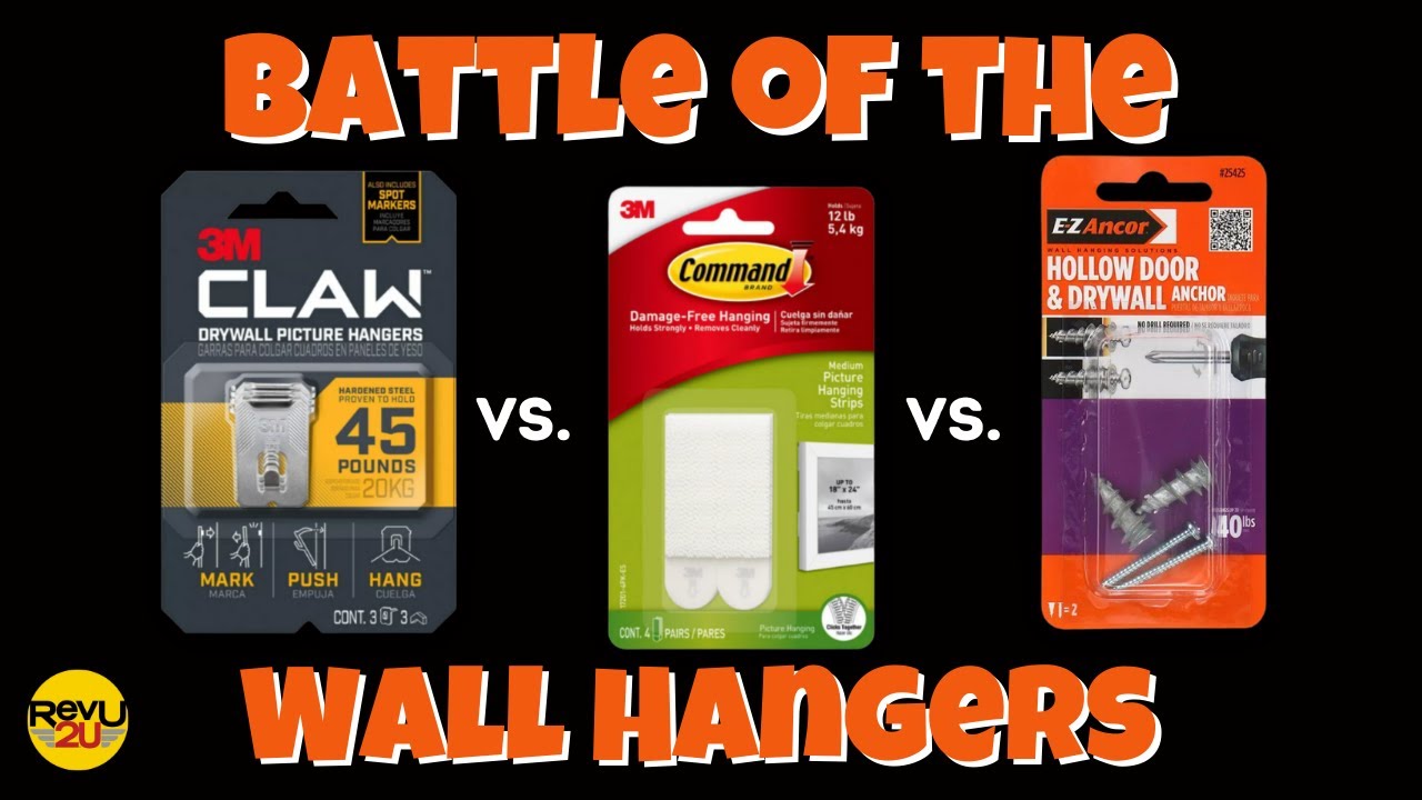 Battle of the Wall Hangers! 3M Claw vs. 3M Command Strips vs. Basic Wall  Anchors! 