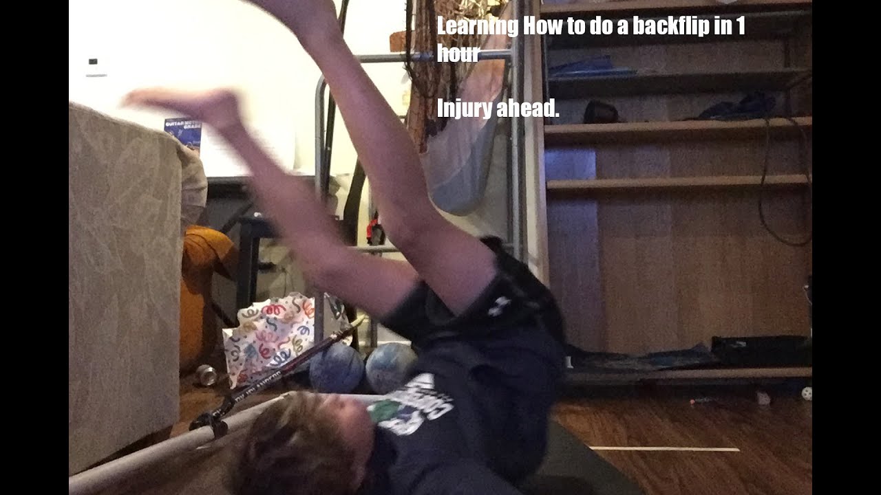 Learning How To Backflip in 1 hour injury - YouTube