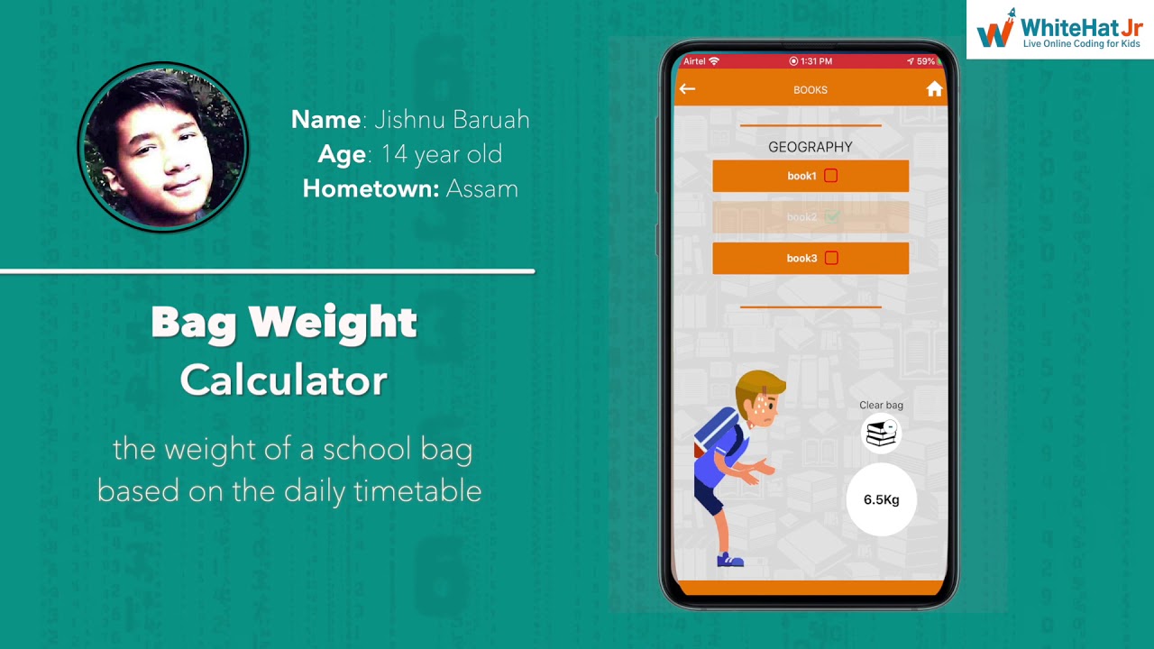 Bag Weight Calculator: Student App | Whitehat Jr