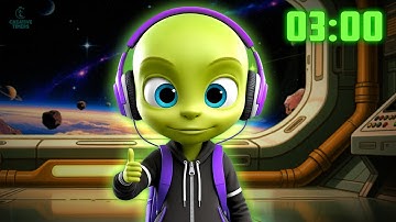 3 MINUTE Timer - ALIEN Classroom Countdown With Music 👽