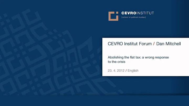 CEVRO Institut Forum / Dan Mitchell / English