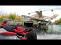 Highspeed jetboat ride inside a theme park stunt show  kitt superjet  movieland italy