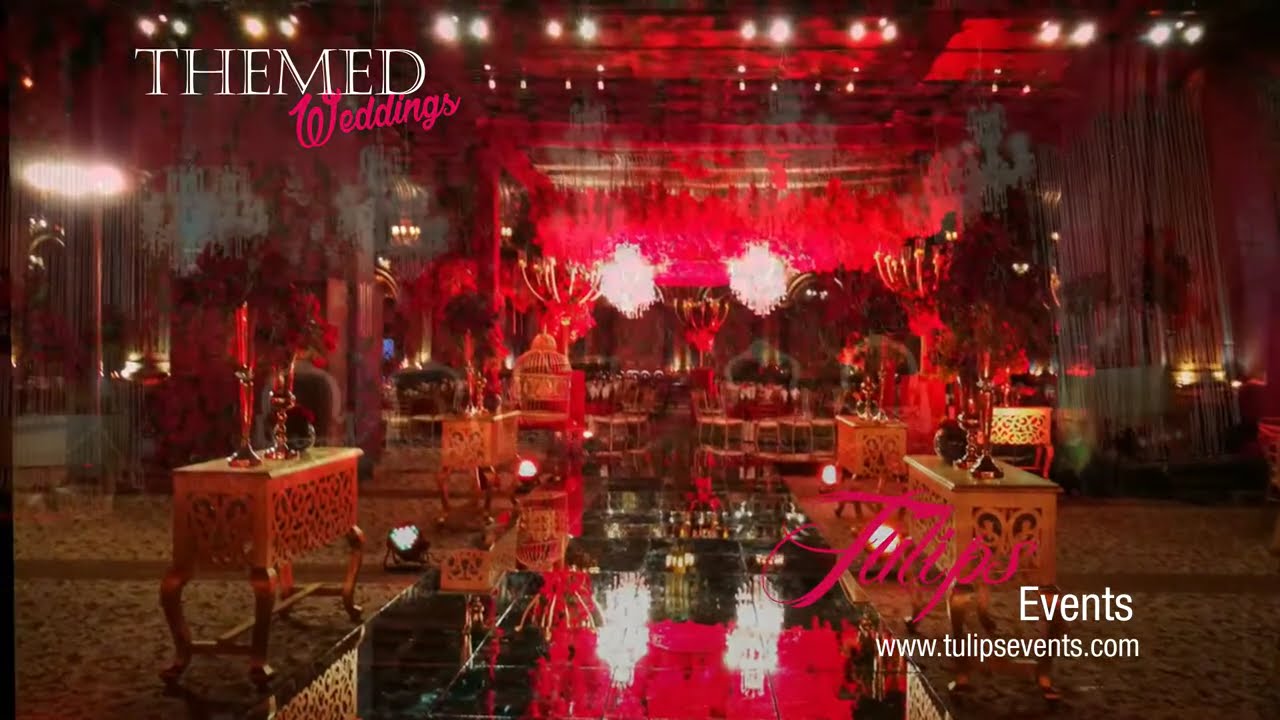royal red theme reception stage backdrop setup ideas in pakistan