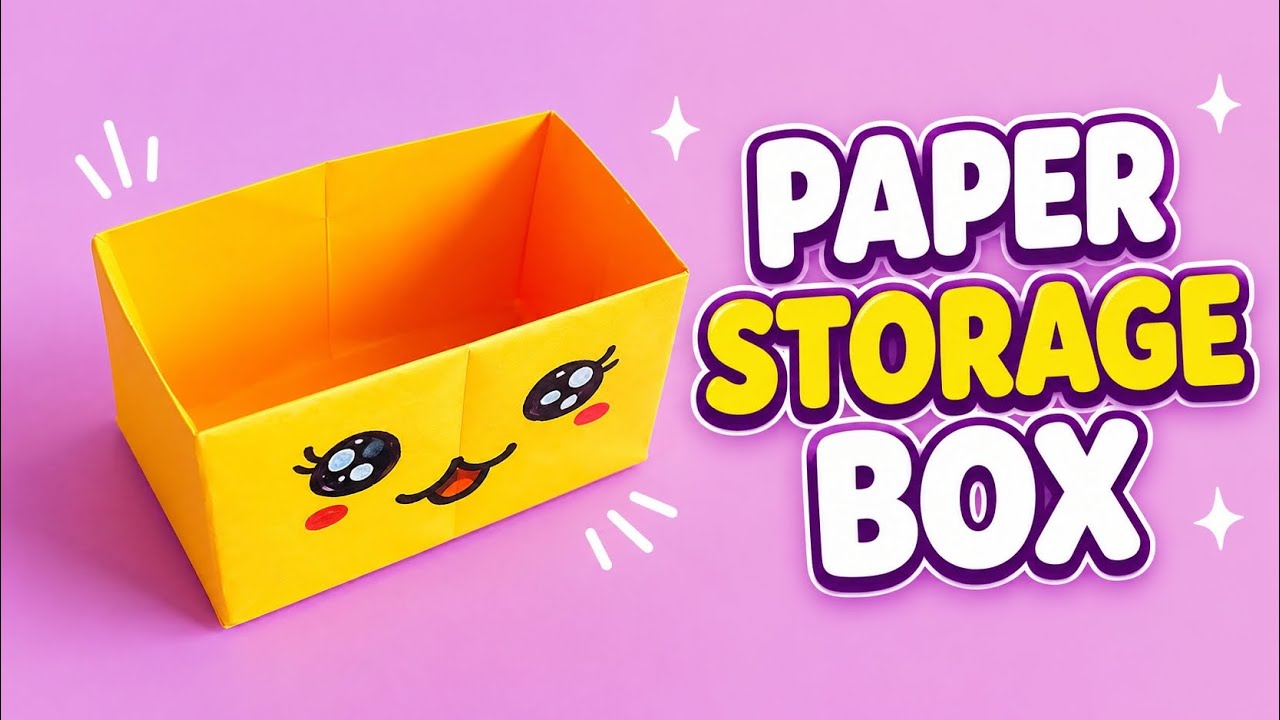 DIY STORAGE BOX 📦 Cute & Easy Paper Organizer Craft for School Supplies ...