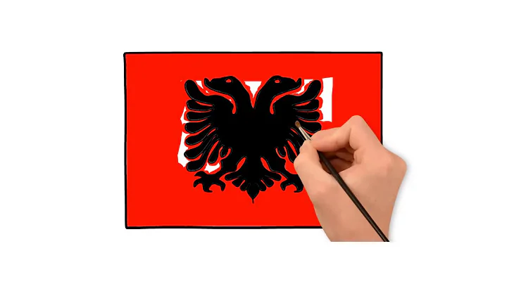 How To Draw Albanian Flag Easily step by step tutorial | Color page drawing