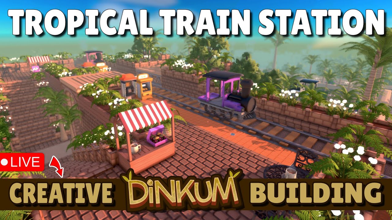 Building a TROPICAL Train Station in Dinkum! | Part 2 | Animal Tracks Update! 🚂