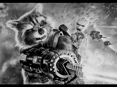 Rocket & Groot ♥ Guardians Of The Galaxy Vol. 2 ♥ Speed Drawing
