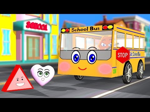 ⁣Noodle Kidz Songs for Children - Learn to Get on the School Bus with the Baby Shapes
