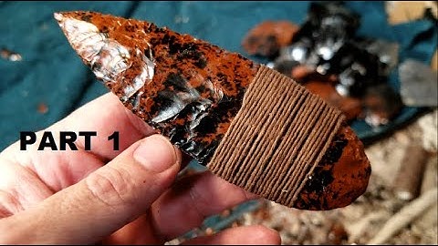 866 - Flintknapping Mahogany Obsidian Leaf-Shaped Knife 1/2