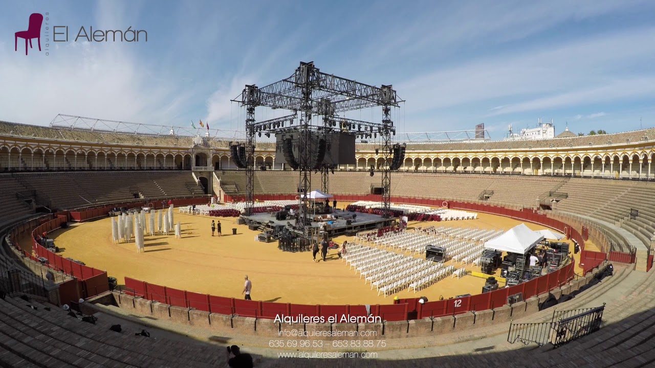 Timelapse de montaje en una plaza de toros