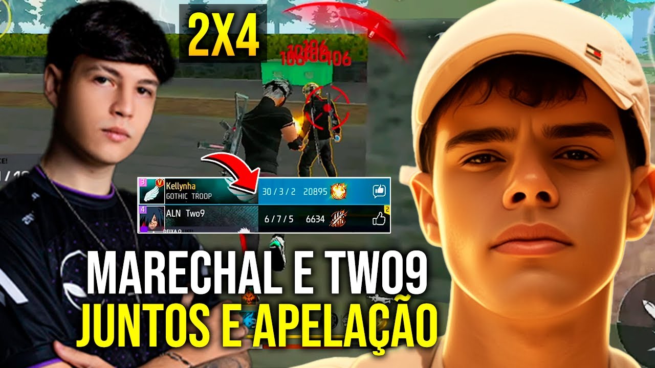 MARECHAL E TWO9 JUNTOS E APELAÇÃO DEMAIS 2X4 FREE FIRE!