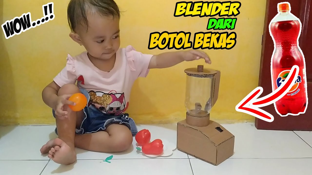 cara buat  blender dari  botol dan kardus mainan anak  