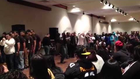 Lambda Theta Phi- Nu Chapter salute