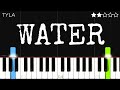 Tyla - Water | EASY Piano Tutorial