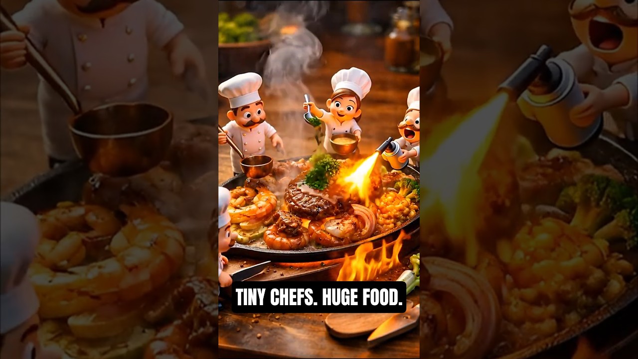 Миниатюрные повара готовят гигантские блюда 🍳🔥 Вы не поверите, какая это мини-кухня!