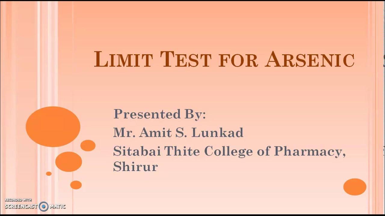 Limit test for Arsenic Basic principle with reaction YouTube